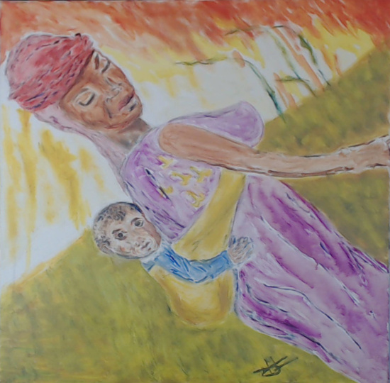 Oil painting-Madonna Carrying Son